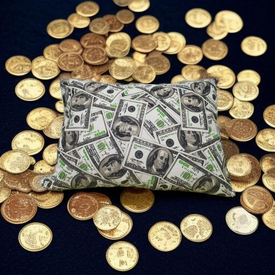 ALMOHADA DE BILLETES DE DÓLARES (Atrae el Dinero y la Abundancia)