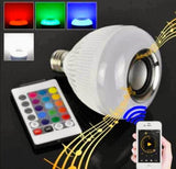 LÁMPARA + FOCO PARLANTE BLUETOOTH LUCES DE COLORES