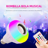 LÁMPARA + FOCO PARLANTE BLUETOOTH LUCES DE COLORES