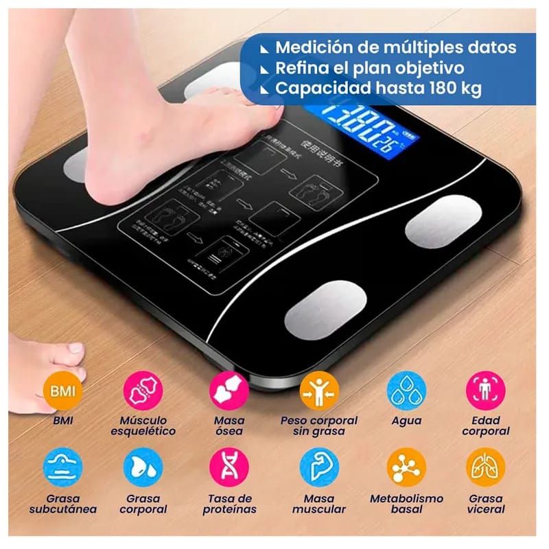 BALANZA INTELIGENTE BLUETOOTH + BALANZA GRAMERA DIGITAL