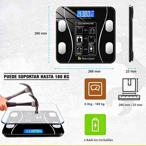 BALANZA INTELIGENTE BLUETOOTH + BALANZA GRAMERA DIGITAL