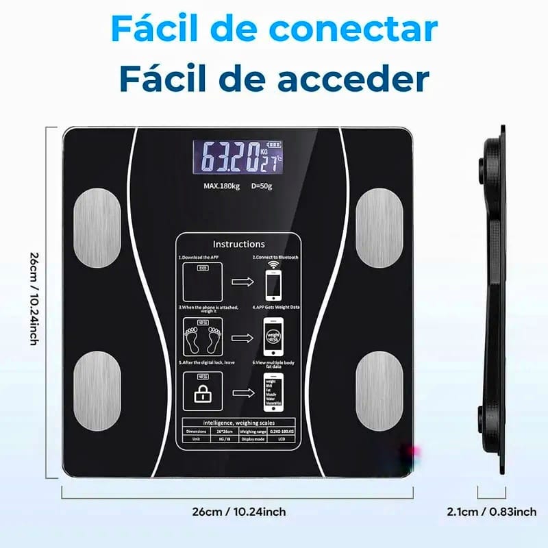 BALANZA INTELIGENTE BLUETOOTH + BALANZA GRAMERA DIGITAL